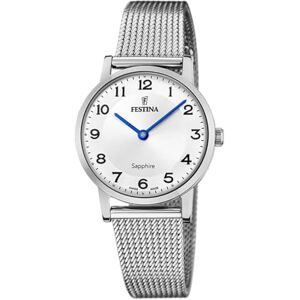 Festina Swiss Made Reloj Mujer Analógico de Acero Inoxidable 316l Plateado Movimiento de Cuarzo Cristal de Zafiro de Alta Resistencia Resistente al Agua 5 ATM Festina Swiss Made Reloj Mujer Analógico de Acero Inoxidable 316l Plateado Movimiento de Cuarzo Cristal de Zafiro de Alta Resistencia Resistente al Agua 5 ATM