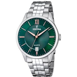 Festina Reloj Hombre Analógico de Acero Inoxidable 316l Plateado Movimiento de Cuarzo Calendario Cristal Mineral de Alta Resistencia Resistente al Agua 5 ATM Festina Reloj Hombre Analógico de Acero Inoxidable 316l Plateado Movimiento de Cuarzo Calendario Cristal Mineral de Alta Resistencia Resistente al Agua 5 ATM