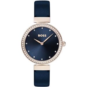 Boss Reloj Analógico de Cuarzo para Mujer Colección Celebration con Correa de Cuero Azul Boss Reloj Analógico de Cuarzo para Mujer Colección Celebration con Correa de Cuero Azul