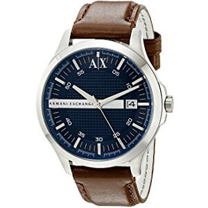 Giorgio Armani Reloj hombre, Movimiento cronógrafo de cuarzo y caja de 46mm con correa de piel, Marrón y gris claro Giorgio Armani Reloj hombre, Movimiento cronógrafo de cuarzo y caja de 46mm con correa de piel, Marrón y gris claro
