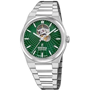 Festina Swiss Made Reloj Automático Hombre de Acero Inoxidable 316l Plateado Reloj Analógico Hombre Cristal Zafiro de Alta Resistencia Resistente al Agua 10 ATM Automatic Festina Swiss Made Reloj Automático Hombre de Acero Inoxidable 316l Plateado Reloj Analógico Hombre Cristal Zafiro de Alta Resistencia Resistente al Agua 10 ATM Automatic