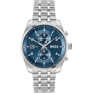 Boss Reloj Cronógrafo de Cuarzo con Calendario para Hombre Colección SKYTRAVELLER LE con Correa de Acero Inoxidable Plateada Boss Reloj Cronógrafo de Cuarzo con Calendario para Hombre Colección SKYTRAVELLER LE con Correa de Acero Inoxidable Plateada