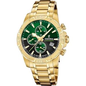 Festina Reloj Hombre Analógico de Acero Inoxidable 316l Dorado Movimiento de Cuarzo Cronógrafo Calendario Cristal Mineral Resistente Resistente al Agua 10 ATM Timeless Chronograph Festina Reloj Hombre Analógico de Acero Inoxidable 316l Dorado Movimiento de Cuarzo Cronógrafo Calendario Cristal Mineral Resistente Resistente al Agua 10 ATM Timeless Chronograph