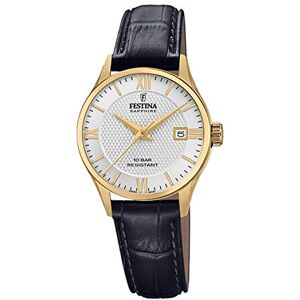 Festina Swiss Made Reloj Mujer Analógico de Cuero Negro Movimiento de Cuarzo Cristal Zafiro Resistente al Agua 10 ATM Elegante, Clásico y Vintage Calendario Classic Leather Festina Swiss Made Reloj Mujer Analógico de Cuero Negro Movimiento de Cuarzo Cristal Zafiro Resistente al Agua 10 ATM Elegante, Clásico y Vintage Calendario Classic Leather