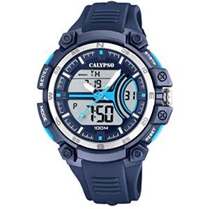 CALYPSO Reloj Digital Hombre Analógico de Caucho Azul Cuarzo Resistente al Agua 10 ATM Fecha y Calendario, Cronógrafo, Doble Horario, Luz, Alarma, 12 y 24 Horas Special Prices CALYPSO Reloj Digital Hombre Analógico de Caucho Azul Cuarzo Resistente al Agua 10 ATM Fecha y Calendario, Cronógrafo, Doble Horario, Luz, Alarma, 12 y 24 Horas Special Prices