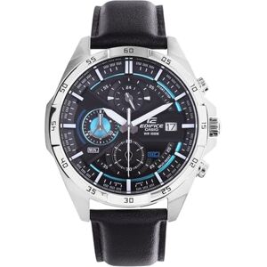 Casio EDIFICE Reloj en caja sólida de acero inoxidable, 10 BAR, Azul/Negro, para Hombre, con Correa de Cuero, Casio EDIFICE Reloj en caja sólida de acero inoxidable, 10 BAR, Azul/Negro, para Hombre, con Correa de Cuero,