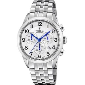 Festina Swiss Made Reloj Hombre Analógico de Acero Inoxidable 316l Plateado Movimiento de Cuarzo Cronógrafo Calendario Cristal Zafiro Resistente Resistente al Agua 10 ATM F20040/1 Chrono Festina Swiss Made Reloj Hombre Analógico de Acero Inoxidable 316l Plateado Movimiento de Cuarzo Cronógrafo Calendario Cristal Zafiro Resistente Resistente al Agua 10 ATM F20040/1 Chrono