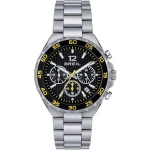 BREIL Reloj Hombre Highway MONOCROMÁTICO CRONÓGRAFO Negro Movimiento Cuarzo y Pulsera DE Acero Plateado BREIL Reloj Hombre Highway MONOCROMÁTICO CRONÓGRAFO Negro Movimiento Cuarzo y Pulsera DE Acero Plateado