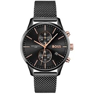 Boss Reloj Cronógrafo de Cuarzo para Hombre de 42 mm Colección ASSOCIATE con Brazalete de Acero Inoxidable en Eslabones o Malla, Función de Fecha, 2 Sub-Diales, Resistencia al Agua 5ATM Boss Reloj Cronógrafo de Cuarzo para Hombre de 42 mm Colección ASSOCIATE con Brazalete de Acero Inoxidable en Eslabones o Malla, Función de Fecha, 2 Sub-Diales, Resistencia al Agua 5ATM