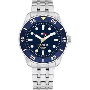 Tommy Hilfiger Reloj con Movimiento de Cuarzo de Tres Manecillas para Jóvenes con Correa de Acero Inoxidable Plateada Tommy Hilfiger Reloj con Movimiento de Cuarzo de Tres Manecillas para Jóvenes con Correa de Acero Inoxidable Plateada