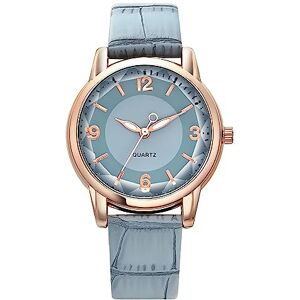 Basfur Reloj de Pulsera para Mujer, Reloj de Cuarzo analógico de Moda para Mujer con Correa de Cuero, Azul, Modern Basfur Reloj de Pulsera para Mujer, Reloj de Cuarzo analógico de Moda para Mujer con Correa de Cuero, Azul, Modern