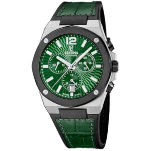 Festina Swiss Made Reloj cronógrafo de Acero para Hombre con Correa de Cuero Festina Swiss Made Reloj cronógrafo de Acero para Hombre con Correa de Cuero