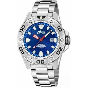 Lotus Reloj Hombre Analógico de Acero Inoxidable 316l Plateado Movimiento de Cuarzo Calendario Cristal Zafiro de Alta Resistencia Resistente al Agua 20 ATM Diver Lotus Reloj Hombre Analógico de Acero Inoxidable 316l Plateado Movimiento de Cuarzo Calendario Cristal Zafiro de Alta Resistencia Resistente al Agua 20 ATM Diver