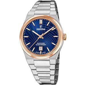 Festina Swiss Made Reloj Hombre Analógico de Acero Inoxidable 316l Plateado Movimiento de Cuarzo Calendario Cristal Zafiro Resistente Resistente al Agua 10 ATM F20065/2 Rive Collection Festina Swiss Made Reloj Hombre Analógico de Acero Inoxidable 316l Plateado Movimiento de Cuarzo Calendario Cristal Zafiro Resistente Resistente al Agua 10 ATM F20065/2 Rive Collection