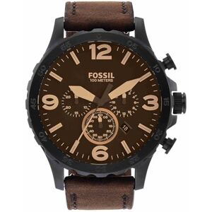 Fossil Reloj para hombre Nate, movimiento cronógrafo de cuarzo, caja de acero negro de 50 mm con correa de piel auténtica, Fossil Reloj para hombre Nate, movimiento cronógrafo de cuarzo, caja de acero negro de 50 mm con correa de piel auténtica,