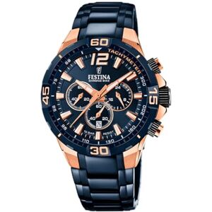 Festina Reloj Hombre Analógico de Acero Inoxidable 316l Azul Movimiento de Cuarzo Cronógrafo Calendario Cristal Mineral Resistente Resistente al Agua 10 ATM Special Editions Festina Reloj Hombre Analógico de Acero Inoxidable 316l Azul Movimiento de Cuarzo Cronógrafo Calendario Cristal Mineral Resistente Resistente al Agua 10 ATM Special Editions