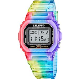CALYPSO Reloj Digital Hombre y Mujer Unisex de Caucho Multi Resistente al Agua 5 ATM Fecha y Calendario, Cronógrafo, Doble Horario, Luz, Alarma, 12 y 24 Horas K5874/6 Color Splash CALYPSO Reloj Digital Hombre y Mujer Unisex de Caucho Multi Resistente al Agua 5 ATM Fecha y Calendario, Cronógrafo, Doble Horario, Luz, Alarma, 12 y 24 Horas K5874/6 Color Splash