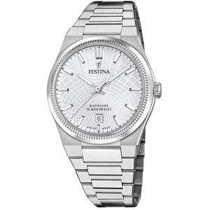 Festina Swiss Made Reloj Hombre Analógico de Acero Inoxidable 316l Plateado Cuarzo Calendario Cristal Zafiro de Alta Resistencia Resistente al Agua 10 ATM F20051/1 Rive Collection Festina Swiss Made Reloj Hombre Analógico de Acero Inoxidable 316l Plateado Cuarzo Calendario Cristal Zafiro de Alta Resistencia Resistente al Agua 10 ATM F20051/1 Rive Collection