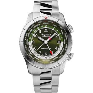 Alpina Analógico Modelo AL-255GR4S26B Startimer Pilot Worldtimer Mens Watch 41mm 10ATM. Marca Alpina Analógico Modelo AL-255GR4S26B Startimer Pilot Worldtimer Mens Watch 41mm 10ATM. Marca