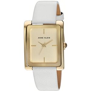 Anne Klein Reloj con Correa de Cuero para Mujer, Blanco/Dorado Anne Klein Reloj con Correa de Cuero para Mujer, Blanco/Dorado