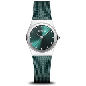 BERING Reloj de Cuarzo para Mujer con Caja de Acero Inoxidable Plateado de 27 mm y Esfera Verde, Correa milanesa, Cristal de Zafiro y Resistencia al Agua de 3 ATM BERING Reloj de Cuarzo para Mujer con Caja de Acero Inoxidable Plateado de 27 mm y Esfera Verde, Correa milanesa, Cristal de Zafiro y Resistencia al Agua de 3 ATM