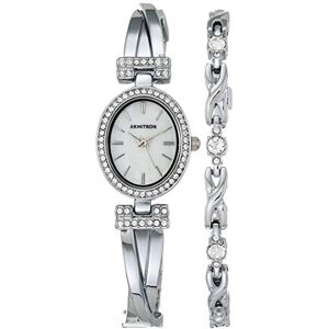 Armitron Juego de Pulsera y Reloj de Pulsera con Detalles de Cristal auténtico para Mujer Armitron Juego de Pulsera y Reloj de Pulsera con Detalles de Cristal auténtico para Mujer