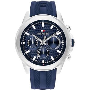 Tommy Hilfiger Reloj Analógico de Cuarzo Multifunción para Hombre con Correa de Silicona Azul Tommy Hilfiger Reloj Analógico de Cuarzo Multifunción para Hombre con Correa de Silicona Azul