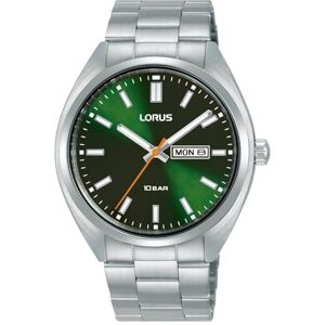 Lorus Reloj Analógico de Cuarzo para Hombre con Pulsera de Acero Inoxidable, Plata/Verde Lorus Reloj Analógico de Cuarzo para Hombre con Pulsera de Acero Inoxidable, Plata/Verde