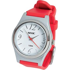 SEAC Classic, Reloj Resistente al agua 100 mt, en acero inoxidable, Unisex adulto, Rojo (Coral), Estándar SEAC Classic, Reloj Resistente al agua 100 mt, en acero inoxidable, Unisex adulto, Rojo (Coral), Estándar
