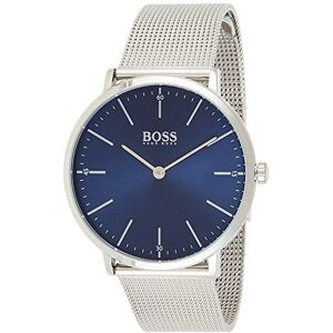 Boss Reloj Analógico de Cuarzo para Hombre con Correa de Malla de Acero Inoxidable Plateada Boss Reloj Analógico de Cuarzo para Hombre con Correa de Malla de Acero Inoxidable Plateada