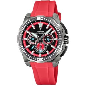 Festina Reloj Hombre Analógico de Caucho Rojo Movimiento de Cuarzo Cronógrafo Calendario Cristal Mineral de Alta Resistencia Resistente al Agua 20 ATM F20725/5 Chrono Bike Festina Reloj Hombre Analógico de Caucho Rojo Movimiento de Cuarzo Cronógrafo Calendario Cristal Mineral de Alta Resistencia Resistente al Agua 20 ATM F20725/5 Chrono Bike