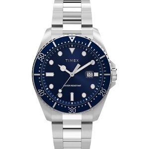 Timex Trend Reloj para Hombre de 42 mm, Correa de Acero Inoxidable en Tono Plateado, Esfera Azul, Caja en Tono Plateado Timex Trend Reloj para Hombre de 42 mm, Correa de Acero Inoxidable en Tono Plateado, Esfera Azul, Caja en Tono Plateado