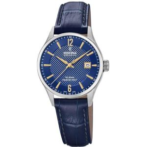 Festina Swiss Made Reloj Mujer Analógico de Cuero Azul Movimiento de Cuarzo Cristal de Zafiro de Alta Resistencia Resistente al Agua 10 ATM Elegante, Clásico y Vintage Calendario F20009/3 Festina Swiss Made Reloj Mujer Analógico de Cuero Azul Movimiento de Cuarzo Cristal de Zafiro de Alta Resistencia Resistente al Agua 10 ATM Elegante, Clásico y Vintage Calendario F20009/3