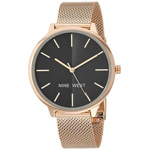 Nine West Reloj de Pulsera de Malla para Mujer, Rosa/Negro Nine West Reloj de Pulsera de Malla para Mujer, Rosa/Negro