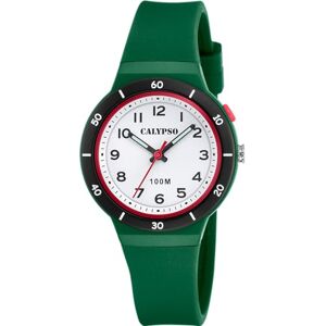 CALYPSO Reloj Analógico Hombre y Mujer Unisex de Caucho Verde Movimiento de Cuarzo Cristal de Alta Resistencia Resistente al Agua 10 ATM Sweet Time CALYPSO Reloj Analógico Hombre y Mujer Unisex de Caucho Verde Movimiento de Cuarzo Cristal de Alta Resistencia Resistente al Agua 10 ATM Sweet Time