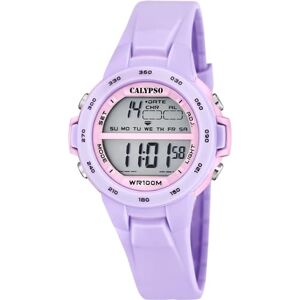 CALYPSO Reloj Digital Infantil Niño Niña de Caucho Morado Resistente al Agua 10 ATM Fecha y Calendario, Cronógrafo, Doble Horario, Luz, Alarma, 12 y 24 Horas K5850/3 Junior Collection CALYPSO Reloj Digital Infantil Niño Niña de Caucho Morado Resistente al Agua 10 ATM Fecha y Calendario, Cronógrafo, Doble Horario, Luz, Alarma, 12 y 24 Horas K5850/3 Junior Collection