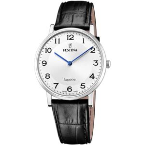 Festina Swiss Made Reloj Hombre Analógico de Cuero Negro Movimiento de Cuarzo Cristal Zafiro de Alta Resistencia Resistente al Agua 5 ATM Elegante /5 Classic Leather Festina Swiss Made Reloj Hombre Analógico de Cuero Negro Movimiento de Cuarzo Cristal Zafiro de Alta Resistencia Resistente al Agua 5 ATM Elegante /5 Classic Leather