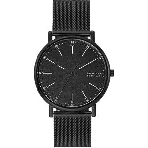 Skagen Signatur reloj para hombre, movimiento de cuarzo con correa de piel o acero inoxidable, Negro, 40MM Skagen Signatur reloj para hombre, movimiento de cuarzo con correa de piel o acero inoxidable, Negro, 40MM