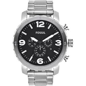Fossil Cinturones de piel con hebilla marrón para hombre, Tono plateado, 50 mm Fossil Cinturones de piel con hebilla marrón para hombre, Tono plateado, 50 mm