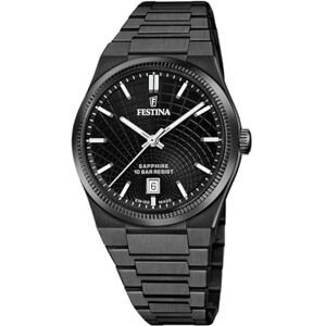 Festina Swiss Made Reloj Hombre Analógico de Acero Inoxidable 316l Negro Movimiento de Cuarzo Calendario Cristal Zafiro de Alta Resistencia Resistente al Agua 10 ATM Rive Collection Festina Swiss Made Reloj Hombre Analógico de Acero Inoxidable 316l Negro Movimiento de Cuarzo Calendario Cristal Zafiro de Alta Resistencia Resistente al Agua 10 ATM Rive Collection