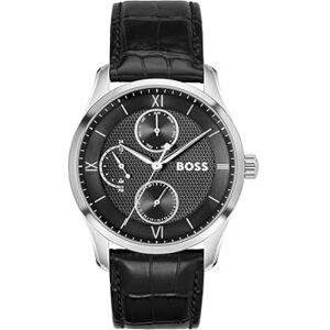 Boss Reloj de Cuarzo analógico multifunción para Hombre de la colección Principle Master con Correa de Piel Negra Boss Reloj de Cuarzo analógico multifunción para Hombre de la colección Principle Master con Correa de Piel Negra