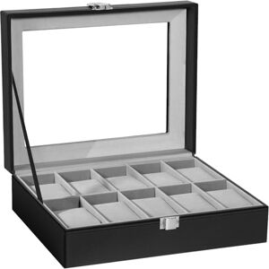 Uten Caja para Relojes, Soporte de Exhibición de Relojes con 10 Compartimentos Con Cierre Metálico, Almohadas Extraíbles y Forro Gris, Para Organizadora Y Exhibición, Caja de Relojes Hombre Mujer Uten Caja para Relojes, Soporte de Exhibición de Relojes con 10 Compartimentos Con Cierre Metálico, Almohadas Extraíbles y Forro Gris, Para Organizadora Y Exhibición, Caja de Relojes Hombre Mujer