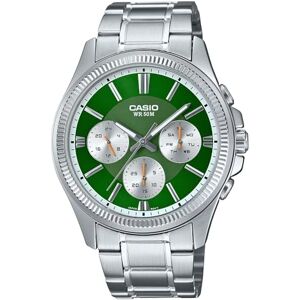 Casio Reloj para Hombre, Plata y Verde, Clásico Casio Reloj para Hombre, Plata y Verde, Clásico
