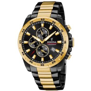 Festina Reloj Hombre Analógico de Acero Inoxidable 316l Negro Movimiento de Cuarzo Cronógrafo Calendario Cristal Mineral de Alta Resistencia Resistente al Agua 10 ATM Chrono Sport Festina Reloj Hombre Analógico de Acero Inoxidable 316l Negro Movimiento de Cuarzo Cronógrafo Calendario Cristal Mineral de Alta Resistencia Resistente al Agua 10 ATM Chrono Sport