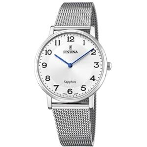 Festina Swiss Made Reloj Hombre Analógico de Acero Inoxidable 316l Plateado Movimiento de Cuarzo Cristal Zafiro de Alta Resistencia Resistente al Agua 5 ATM /5 Classic Steel Festina Swiss Made Reloj Hombre Analógico de Acero Inoxidable 316l Plateado Movimiento de Cuarzo Cristal Zafiro de Alta Resistencia Resistente al Agua 5 ATM /5 Classic Steel