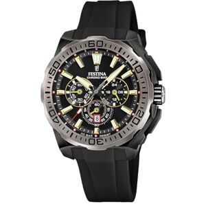 Festina Reloj Hombre Analógico de Caucho Negro Movimiento de Cuarzo Cronógrafo Calendario Cristal Mineral de Alta Resistencia Resistente al Agua 20 ATM F20726/3 Chrono Bike Festina Reloj Hombre Analógico de Caucho Negro Movimiento de Cuarzo Cronógrafo Calendario Cristal Mineral de Alta Resistencia Resistente al Agua 20 ATM F20726/3 Chrono Bike