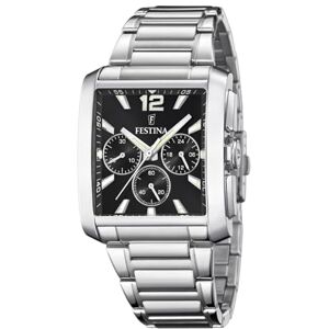 Festina Reloj Hombre Analógico de Acero Inoxidable 316l Plateado Movimiento de Cuarzo Cronógrafo Cristal Mineral de Alta Resistencia Resistente al Agua 5 ATM F20635/4 On The Square Festina Reloj Hombre Analógico de Acero Inoxidable 316l Plateado Movimiento de Cuarzo Cronógrafo Cristal Mineral de Alta Resistencia Resistente al Agua 5 ATM F20635/4 On The Square
