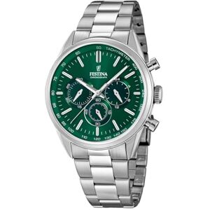 Festina Reloj Hombre Analógico de Acero Inoxidable 316l Plateado Movimiento de Cuarzo Cronógrafo Cristal Mineral de Alta Resistencia Resistente al Agua 5 ATM Timeless Chronograph Festina Reloj Hombre Analógico de Acero Inoxidable 316l Plateado Movimiento de Cuarzo Cronógrafo Cristal Mineral de Alta Resistencia Resistente al Agua 5 ATM Timeless Chronograph