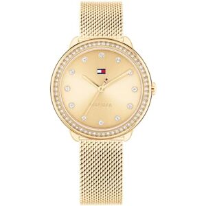 Tommy Hilfiger Reloj con Movimiento de Cuarzo de Tres Manecillas para Mujer con Correa de Malla de Acero Inoxidable de Color Dorado Tommy Hilfiger Reloj con Movimiento de Cuarzo de Tres Manecillas para Mujer con Correa de Malla de Acero Inoxidable de Color Dorado