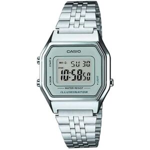 Casio Reloj Cuarzo Unisex 28.00mm con dial Digital LCD y Correa de Pulsera de Metal Plata Casio Reloj Cuarzo Unisex 28.00mm con dial Digital LCD y Correa de Pulsera de Metal Plata